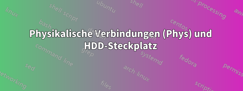 Physikalische Verbindungen (Phys) und HDD-Steckplatz