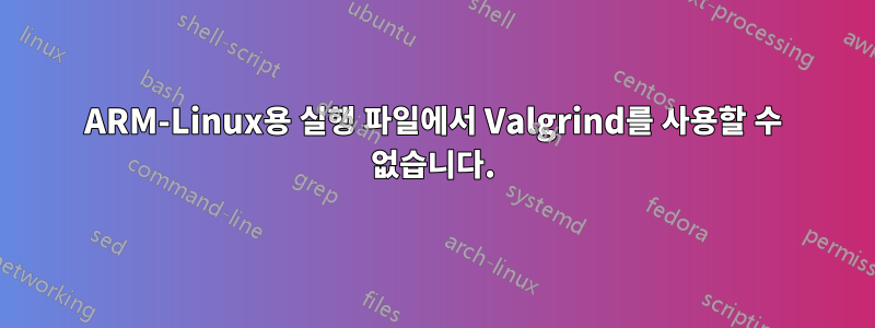 ARM-Linux용 실행 파일에서 Valgrind를 사용할 수 없습니다.