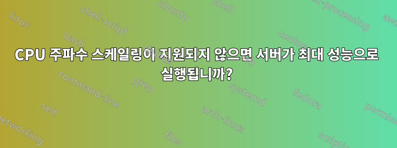 CPU 주파수 스케일링이 지원되지 않으면 서버가 최대 성능으로 실행됩니까?