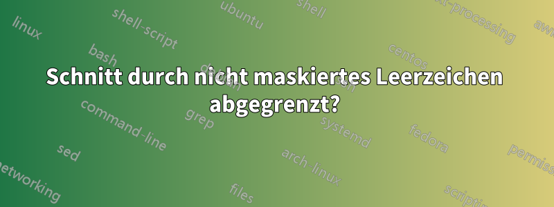 Schnitt durch nicht maskiertes Leerzeichen abgegrenzt?