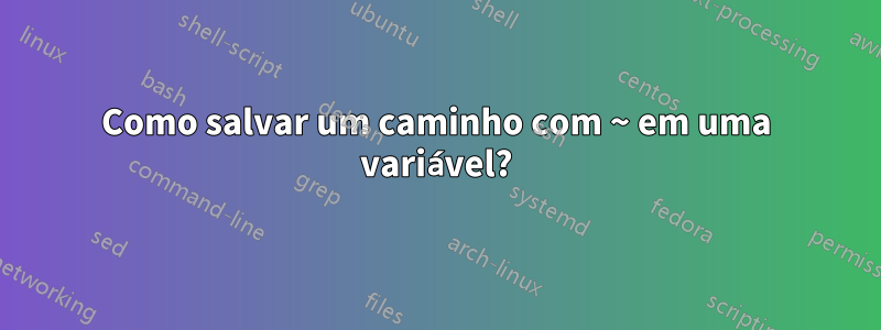 Como salvar um caminho com ~ em uma variável?