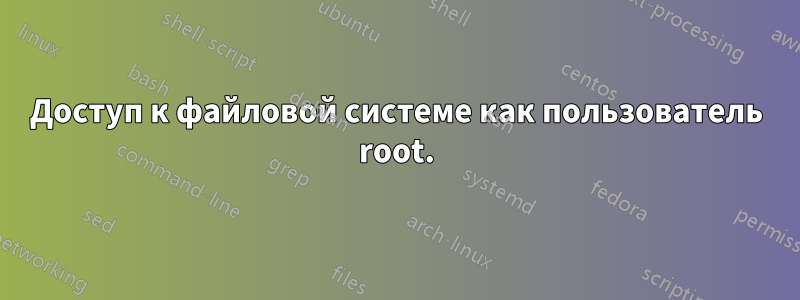 Доступ к файловой системе как пользователь root.