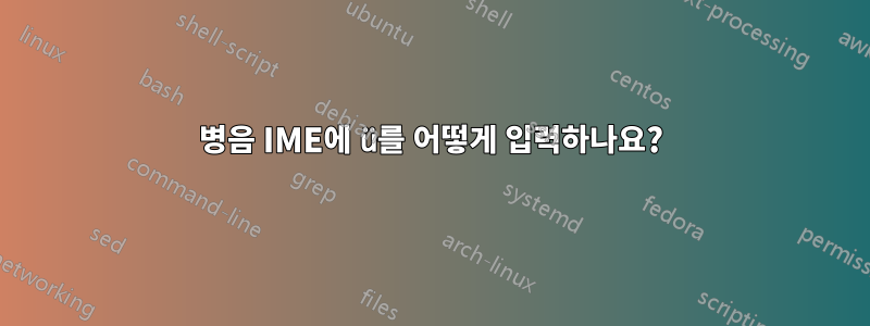 병음 IME에 ü를 어떻게 입력하나요?