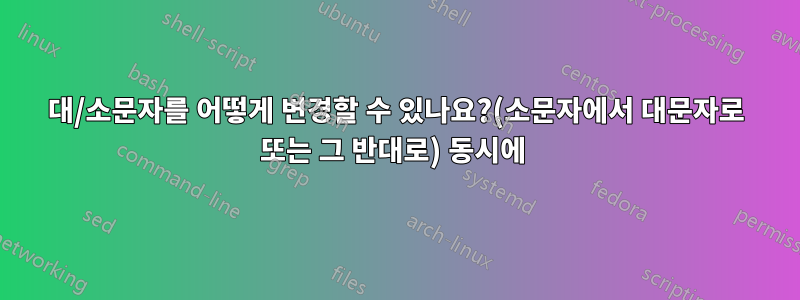 대/소문자를 어떻게 변경할 수 있나요?(소문자에서 대문자로 또는 그 반대로) 동시에 