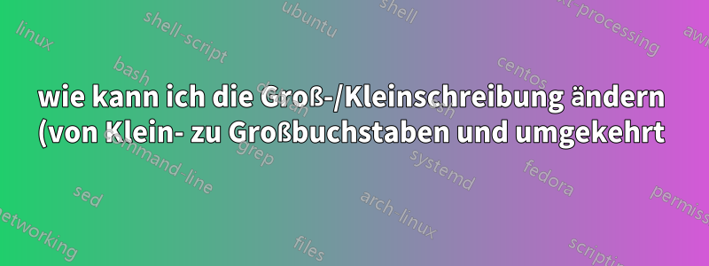 wie kann ich die Groß-/Kleinschreibung ändern (von Klein- zu Großbuchstaben und umgekehrt)? gleichzeitig