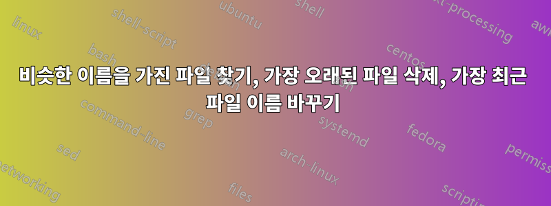 비슷한 이름을 가진 파일 찾기, 가장 오래된 파일 삭제, 가장 최근 파일 이름 바꾸기