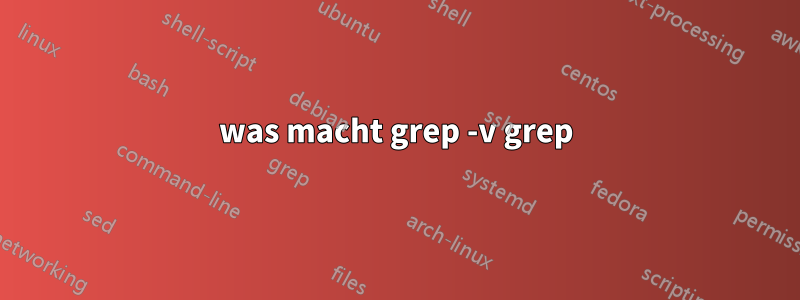 was macht grep -v grep