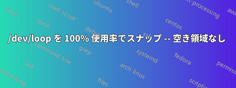 /dev/loop を 100% 使用率でスナップ -- 空き領域なし