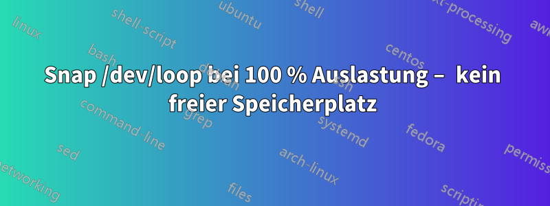 Snap /dev/loop bei 100 % Auslastung – kein freier Speicherplatz