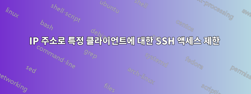 IP 주소로 특정 클라이언트에 대한 SSH 액세스 제한