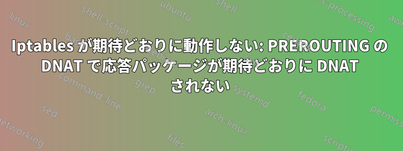 Iptables が期待どおりに動作しない: PREROUTING の DNAT で応答パッケージが期待どおりに DNAT されない