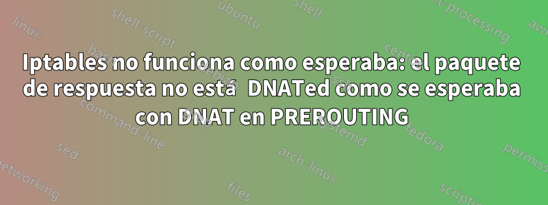 Iptables no funciona como esperaba: el paquete de respuesta no está DNATed como se esperaba con DNAT en PREROUTING