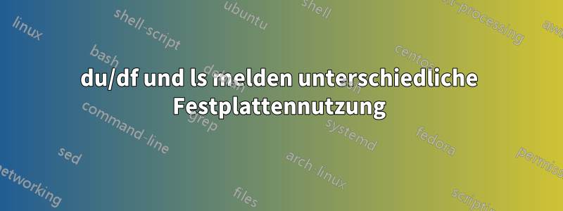 du/df und ls melden unterschiedliche Festplattennutzung