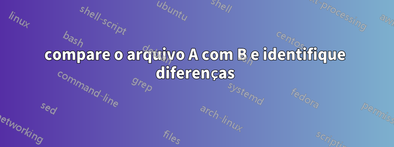 compare o arquivo A com B e identifique diferenças