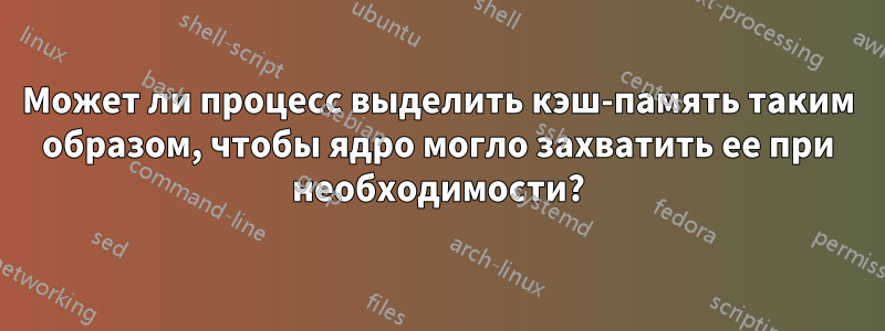 Может ли процесс выделить кэш-память таким образом, чтобы ядро ​​могло захватить ее при необходимости?