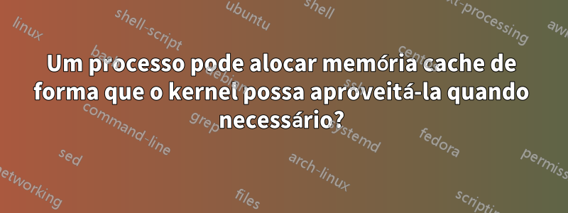 Um processo pode alocar memória cache de forma que o kernel possa aproveitá-la quando necessário?