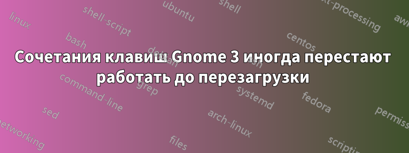 Сочетания клавиш Gnome 3 иногда перестают работать до перезагрузки