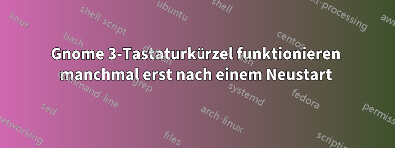 Gnome 3-Tastaturkürzel funktionieren manchmal erst nach einem Neustart