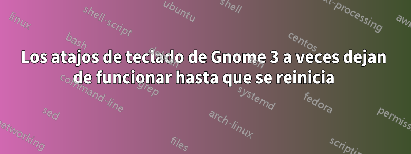 Los atajos de teclado de Gnome 3 a veces dejan de funcionar hasta que se reinicia