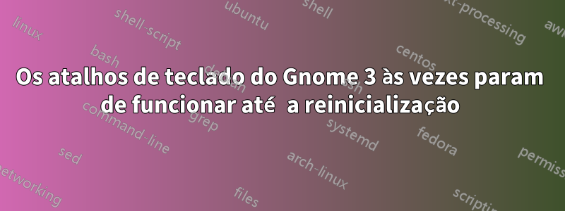 Os atalhos de teclado do Gnome 3 às vezes param de funcionar até a reinicialização