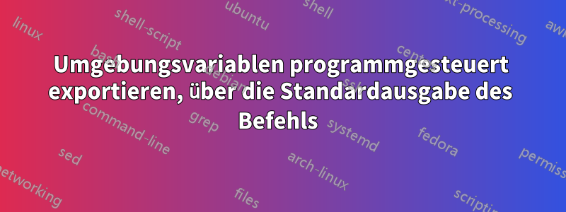 Umgebungsvariablen programmgesteuert exportieren, über die Standardausgabe des Befehls 