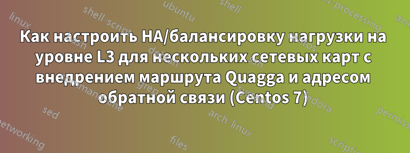 Как настроить HA/балансировку нагрузки на уровне L3 для нескольких сетевых карт с внедрением маршрута Quagga и адресом обратной связи (Centos 7)