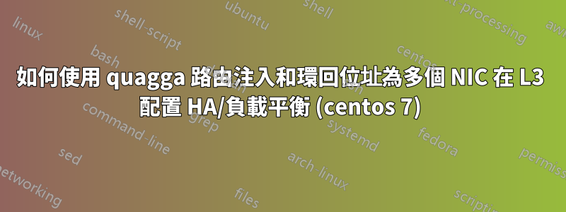 如何使用 quagga 路由注入和環回位址為多個 NIC 在 L3 配置 HA/負載平衡 (centos 7)