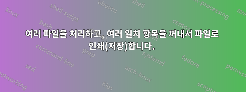 여러 파일을 처리하고, 여러 일치 항목을 꺼내서 파일로 인쇄(저장)합니다.