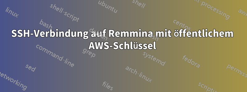 SSH-Verbindung auf Remmina mit öffentlichem AWS-Schlüssel