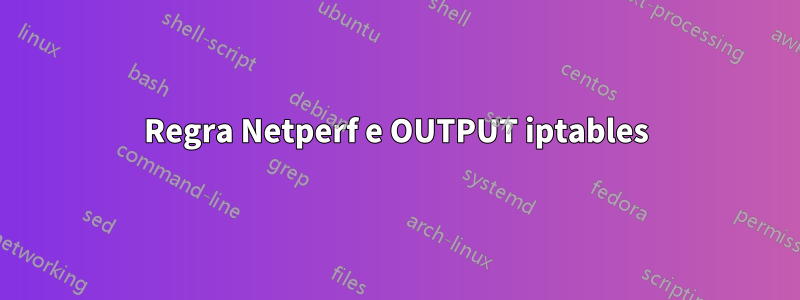 Regra Netperf e OUTPUT iptables