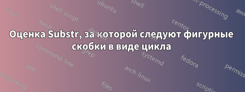 Оценка Substr, за которой следуют фигурные скобки в виде цикла