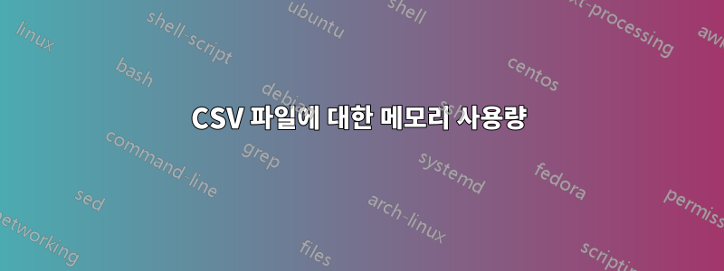 CSV 파일에 대한 메모리 사용량