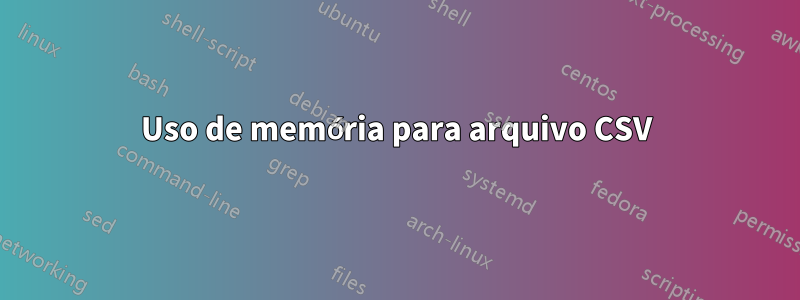 Uso de memória para arquivo CSV