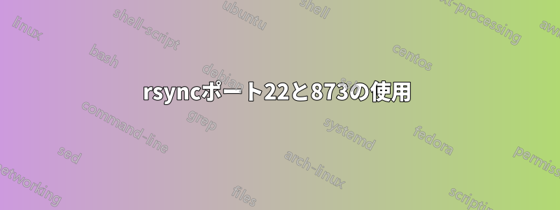 rsyncポート22と873の使用