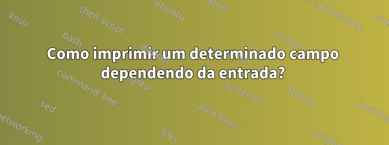 Como imprimir um determinado campo dependendo da entrada?