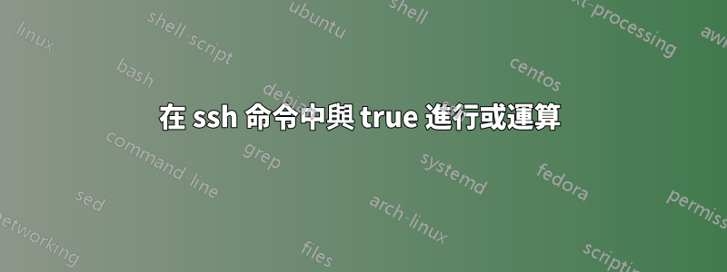 在 ssh 命令中與 true 進行或運算