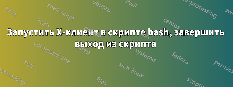 Запустить X-клиент в скрипте bash, завершить выход из скрипта