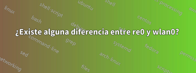 ¿Existe alguna diferencia entre re0 y wlan0?