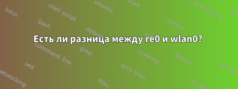 Есть ли разница между re0 и wlan0?