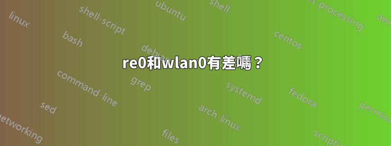 re0和wlan0有差嗎？