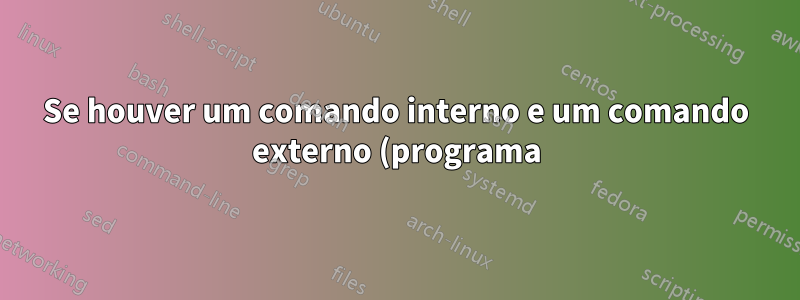 Se houver um comando interno e um comando externo (programa) de mesmo nome, qual deles será executado por padrão?