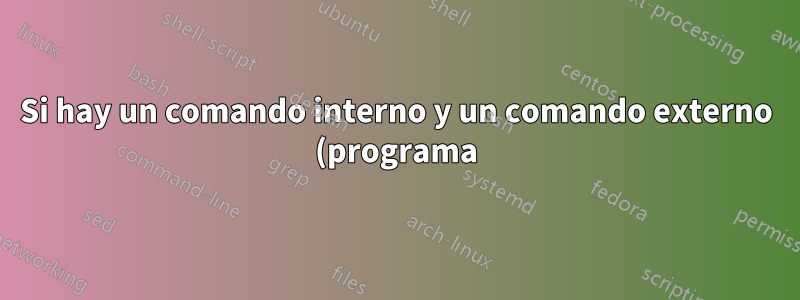 Si hay un comando interno y un comando externo (programa) con el mismo nombre, ¿cuál se ejecutará de forma predeterminada?