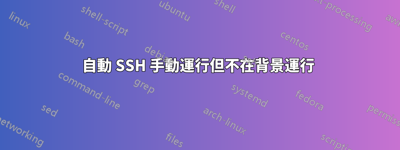 自動 SSH 手動運行但不在背景運行