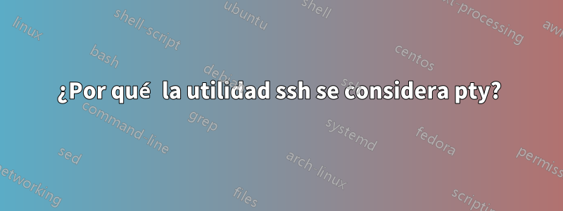 ¿Por qué la utilidad ssh se considera pty?