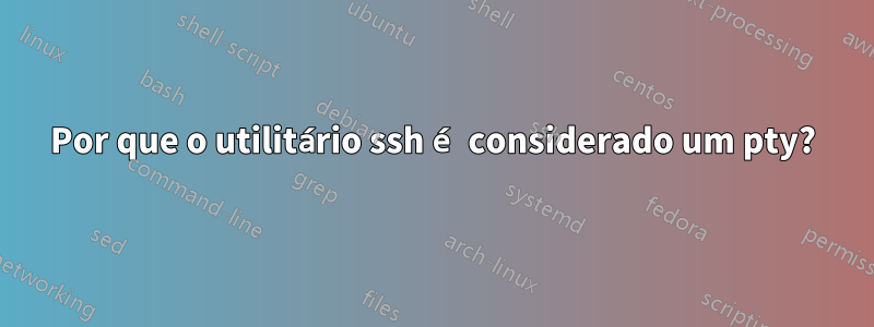 Por que o utilitário ssh é considerado um pty?