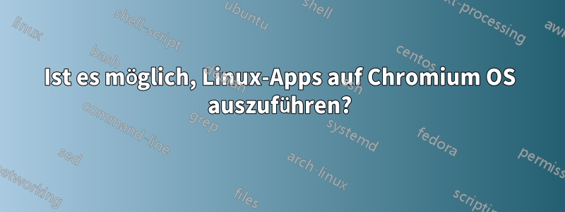 Ist es möglich, Linux-Apps auf Chromium OS auszuführen?