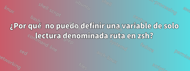 ¿Por qué no puedo definir una variable de solo lectura denominada ruta en zsh?