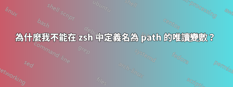 為什麼我不能在 zsh 中定義名為 path 的唯讀變數？