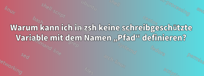 Warum kann ich in zsh keine schreibgeschützte Variable mit dem Namen „Pfad“ definieren?